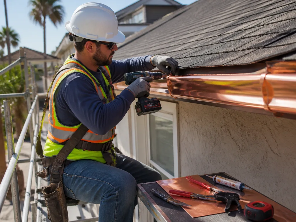 Copper Gutter Installation